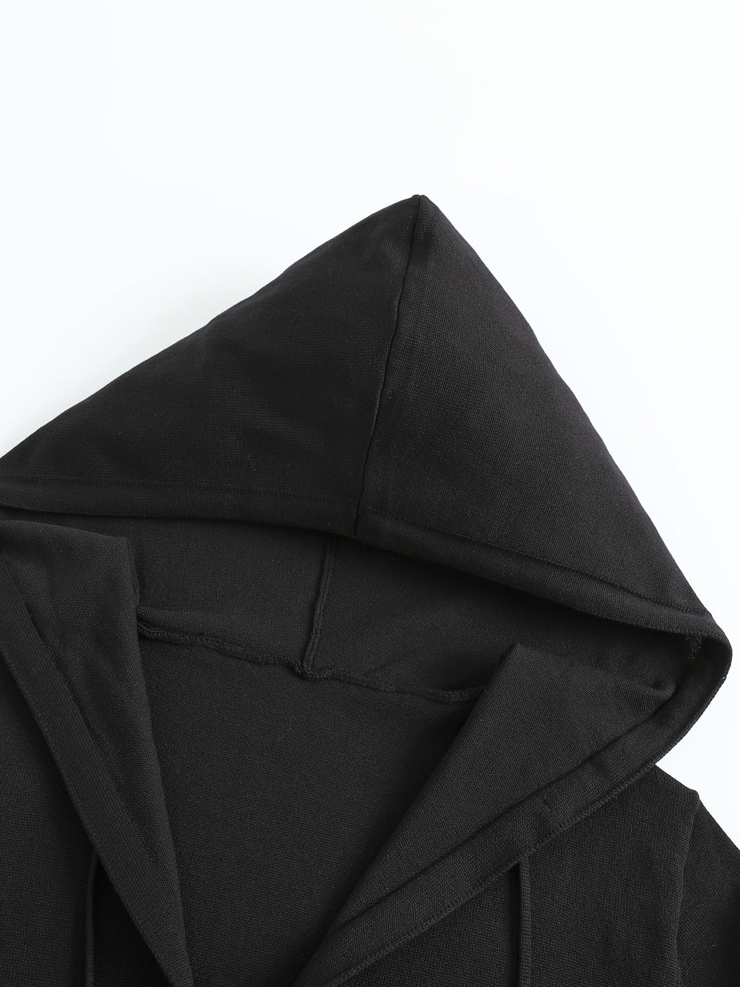 Kapuzen-Strickjacke | Schwarz