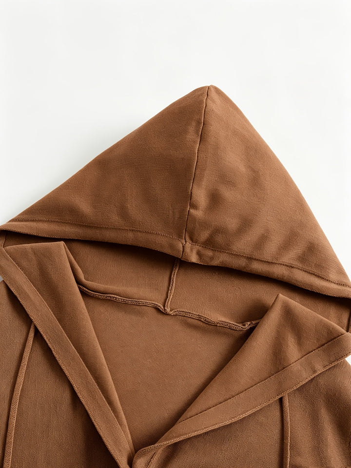 Kapuzen-Strickjacke | Kaffeebraun