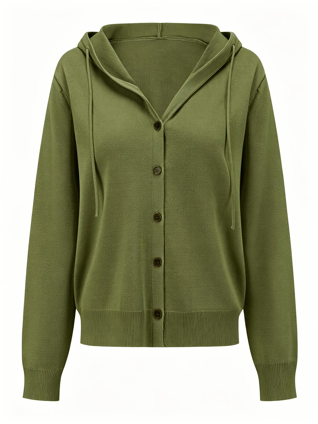 Kapuzen-Strickjacke | Militärgrün
