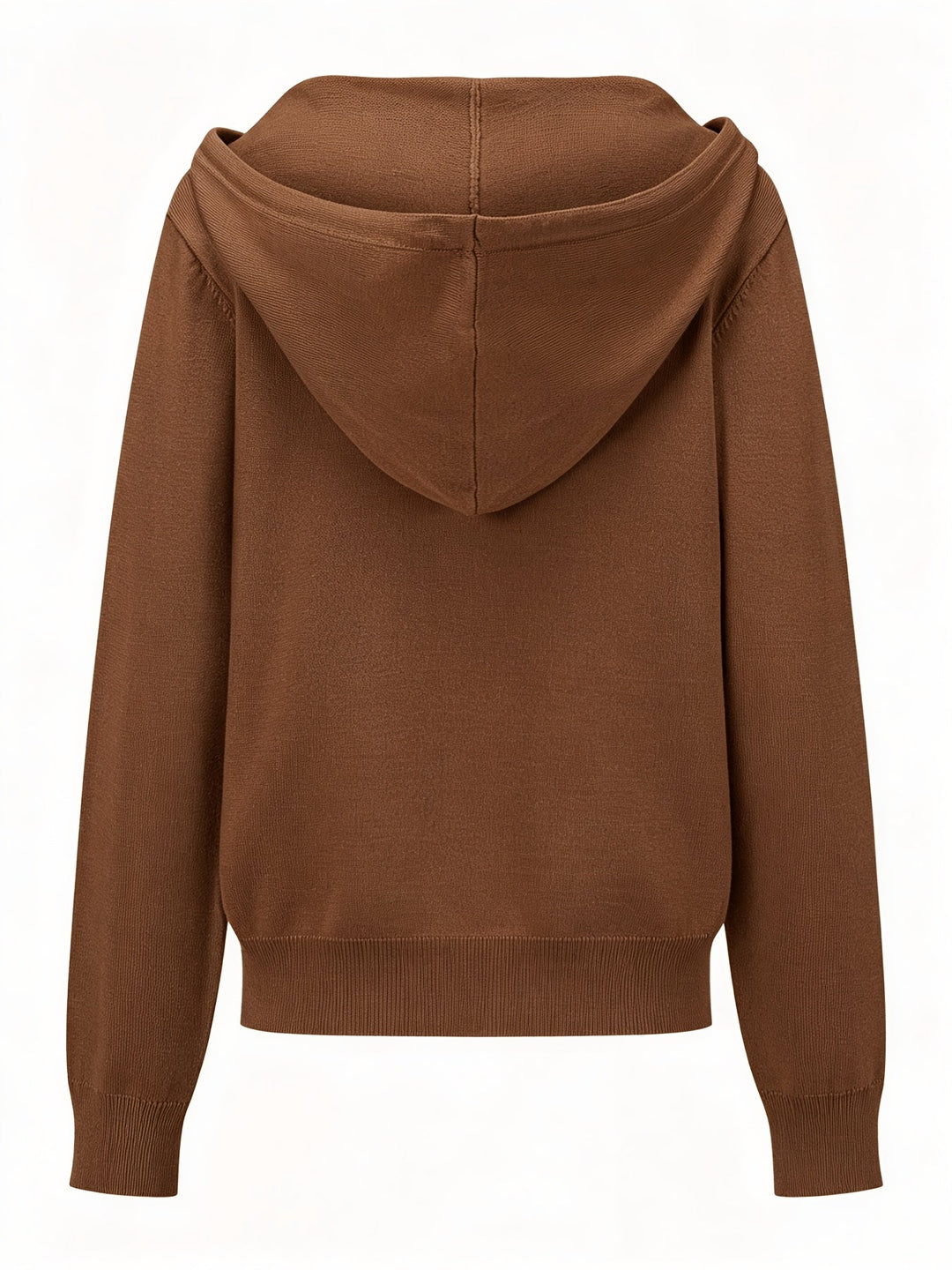 Kapuzen-Strickjacke | Kaffeebraun