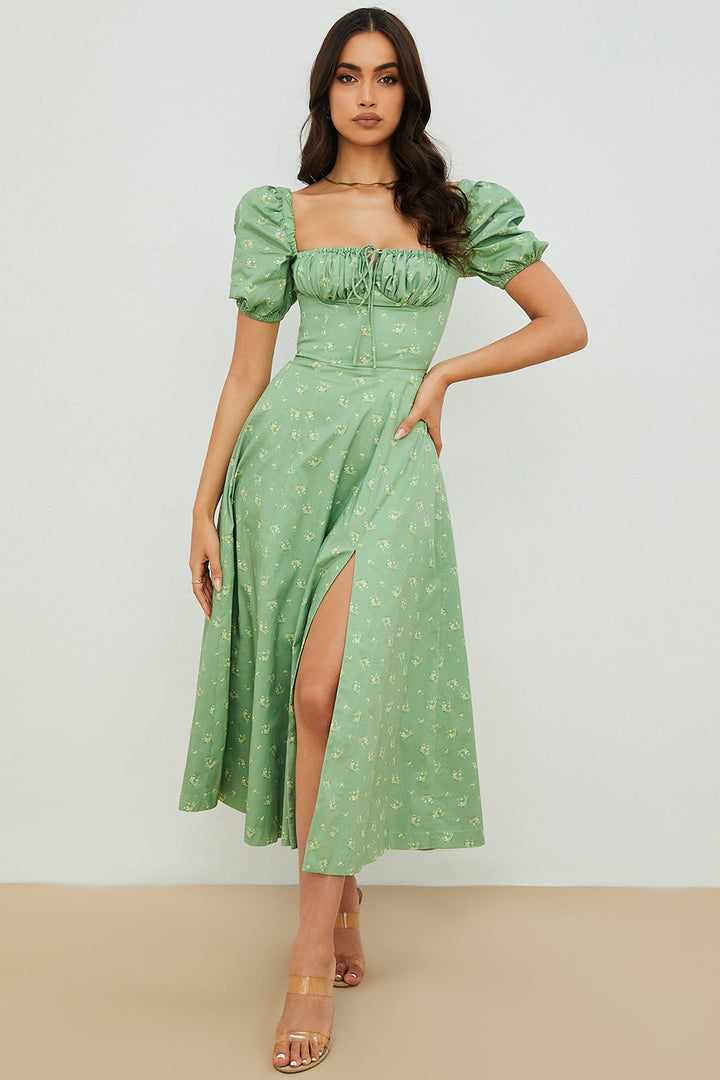 Aviana - Blumenkleid mit Puffärmeln