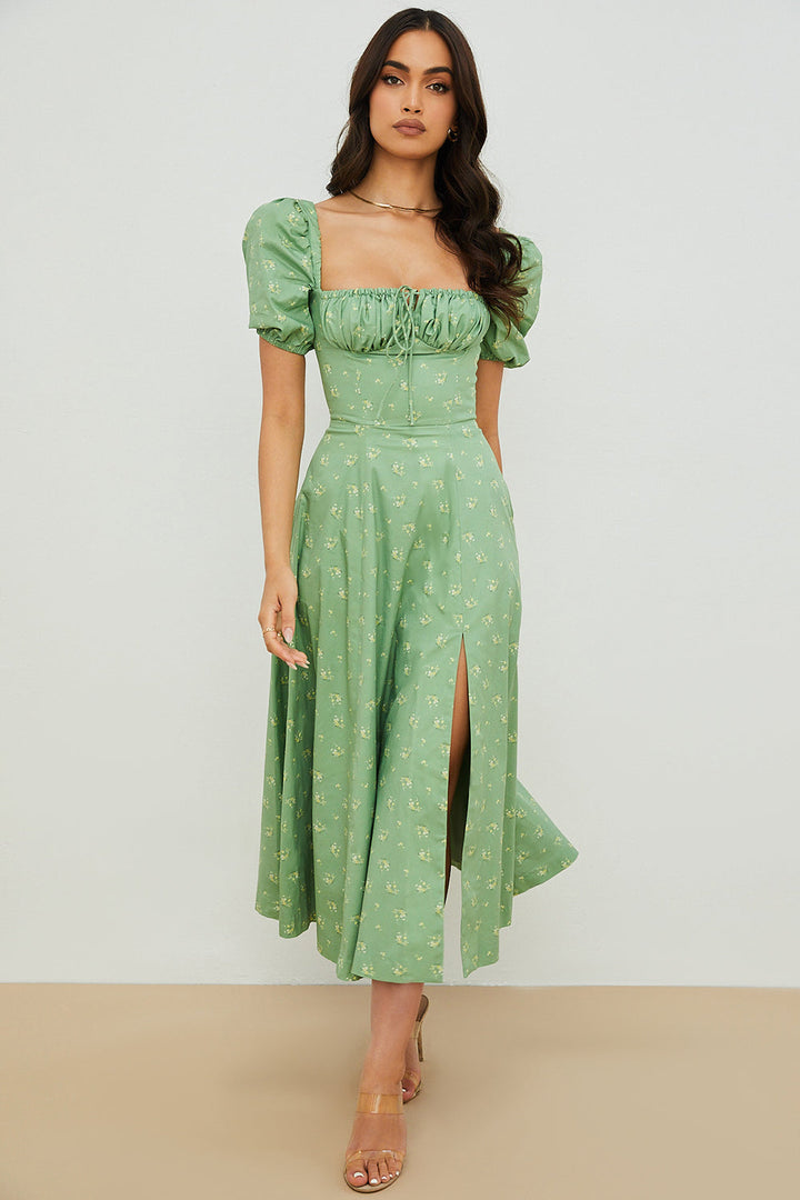 Aviana - Blumenkleid mit Puffärmeln