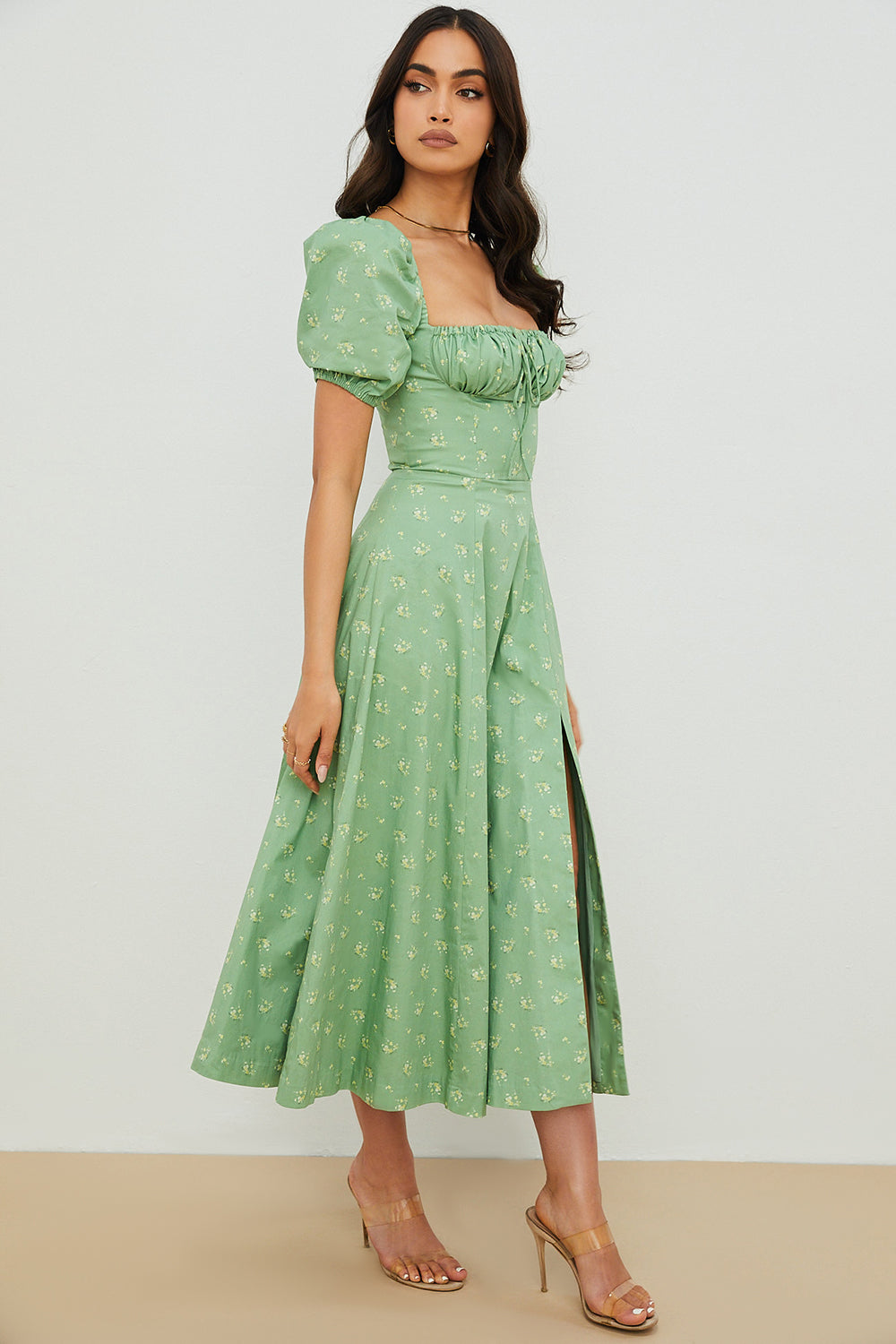 Aviana - Blumenkleid mit Puffärmeln