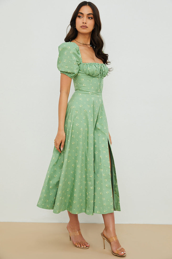 Aviana - Blumenkleid mit Puffärmeln