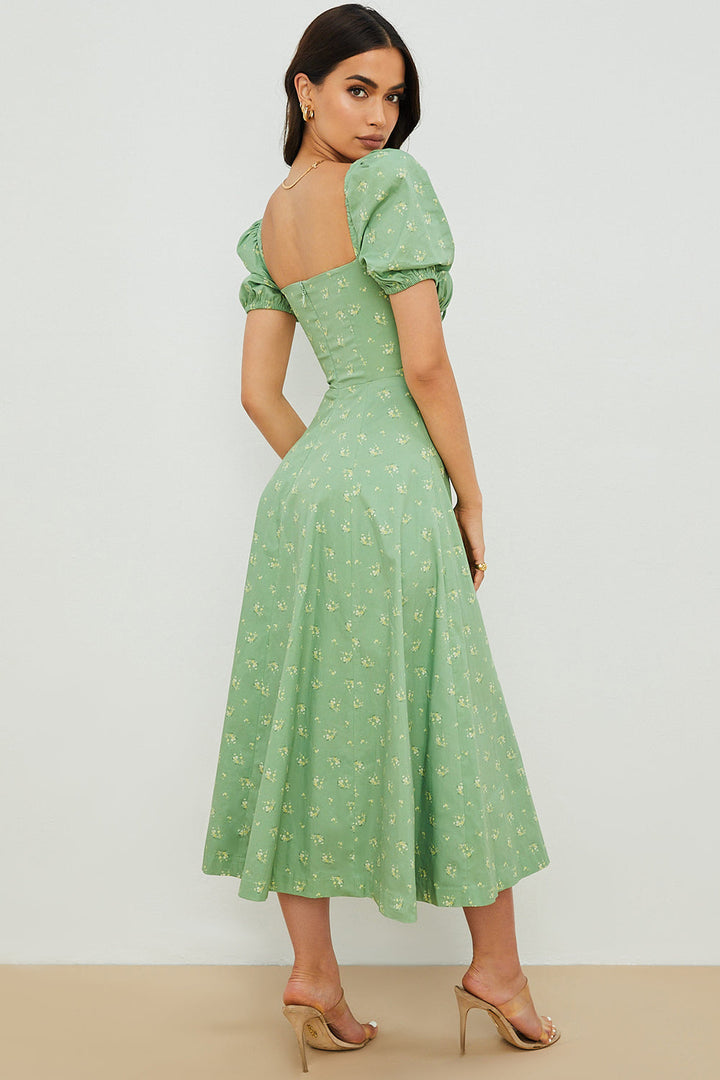 Aviana - Blumenkleid mit Puffärmeln