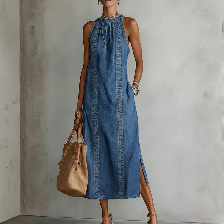 Tilly | Retro-Jeanskleid mit Spitze