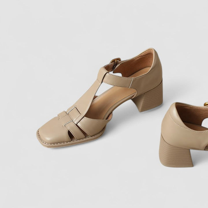 Aude | Blockabsatz-Schuhe mit T-Steg