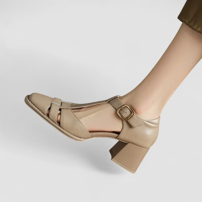 Aude | Blockabsatz-Schuhe mit T-Steg