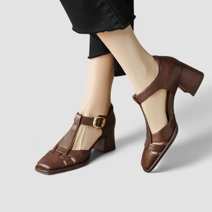 Aude | Blockabsatz-Schuhe mit T-Steg