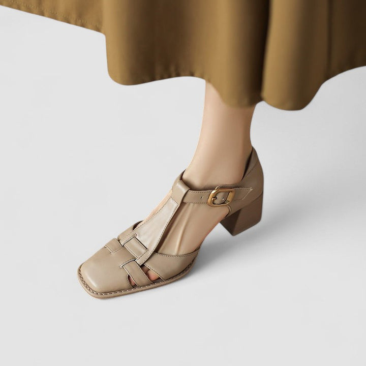 Aude | Blockabsatz-Schuhe mit T-Steg