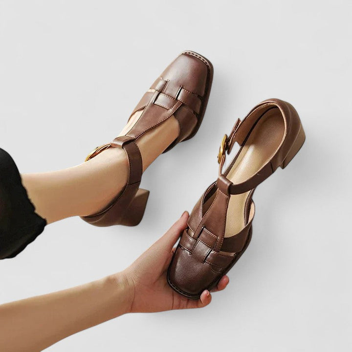 Aude | Blockabsatz-Schuhe mit T-Steg