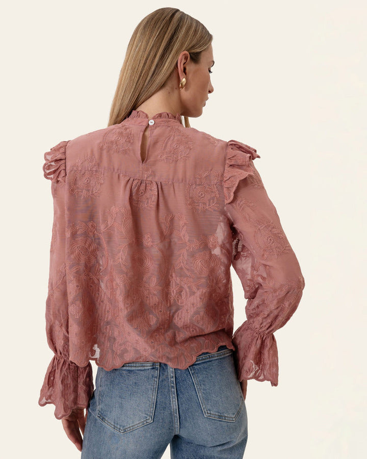 Ellinor | Spitzenbluse in Altrosa