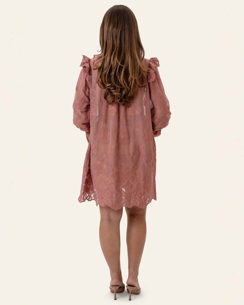 Ellinor | Spitzenkleid in Altrosa