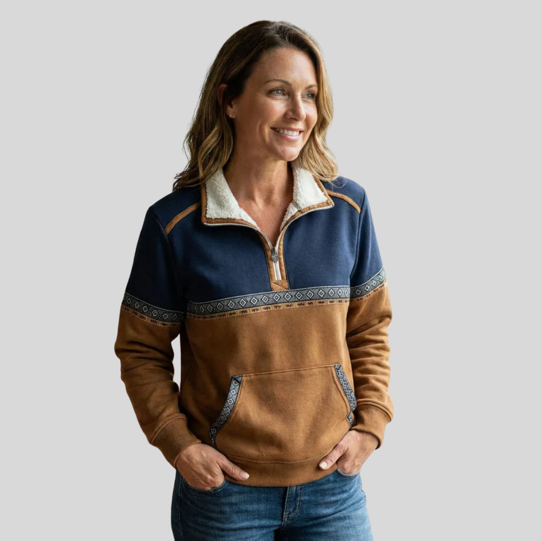 Ida | Kuscheliger Fleece-Pullover mit halbem Reißverschluss