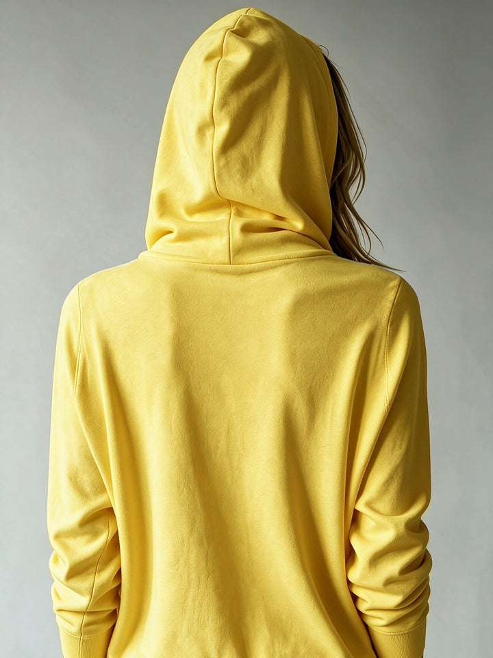 Kapuzen-Strickjacke | Senfgelb