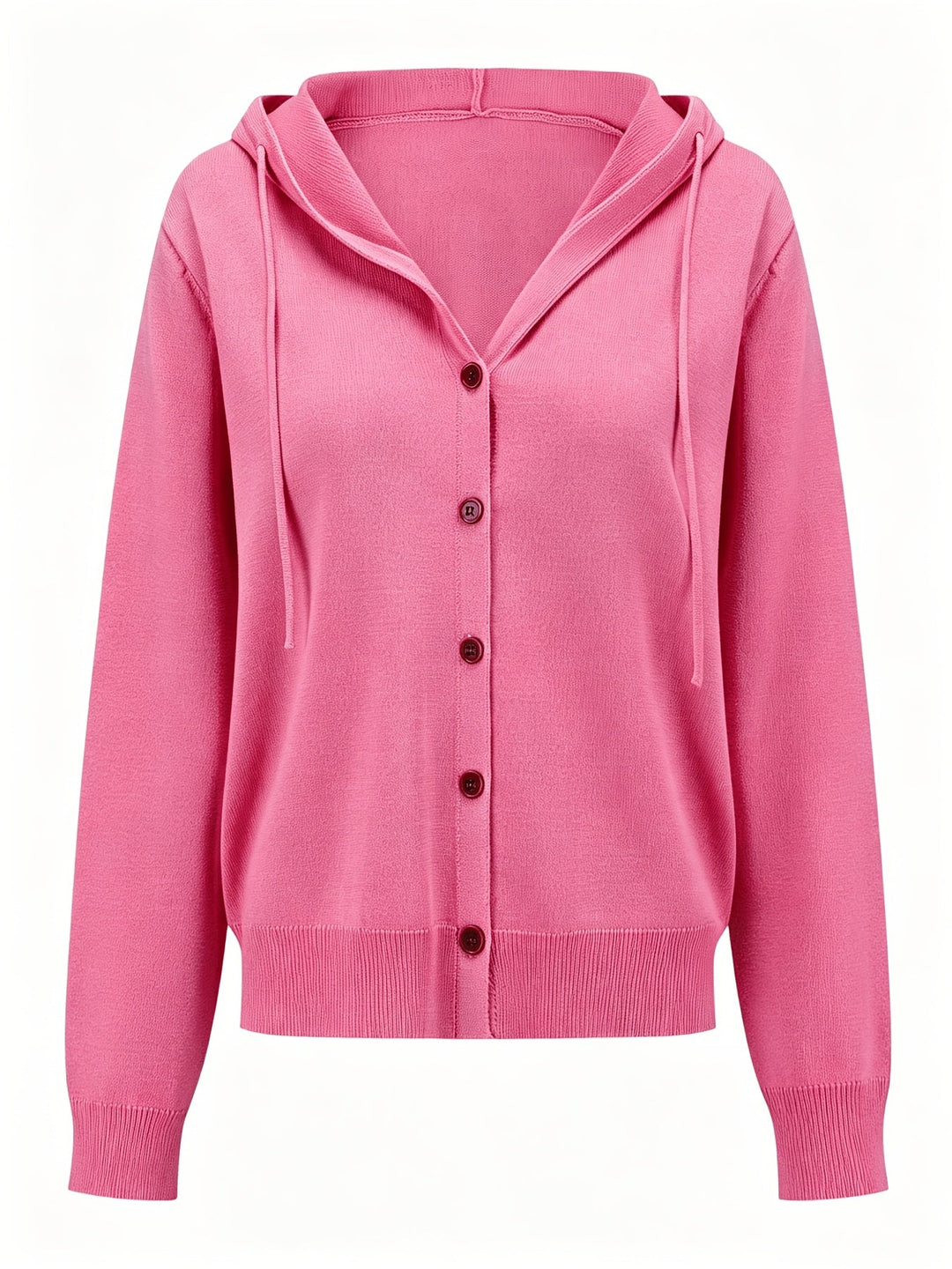 Kapuzen-Strickjacke | Pink