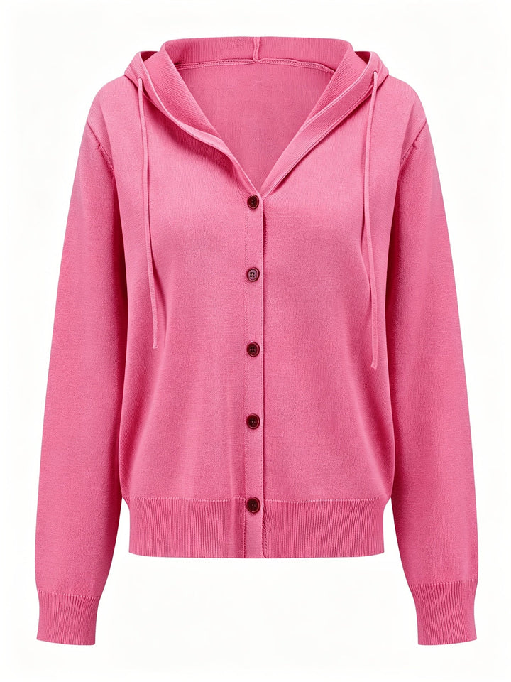Kapuzen-Strickjacke | Pink