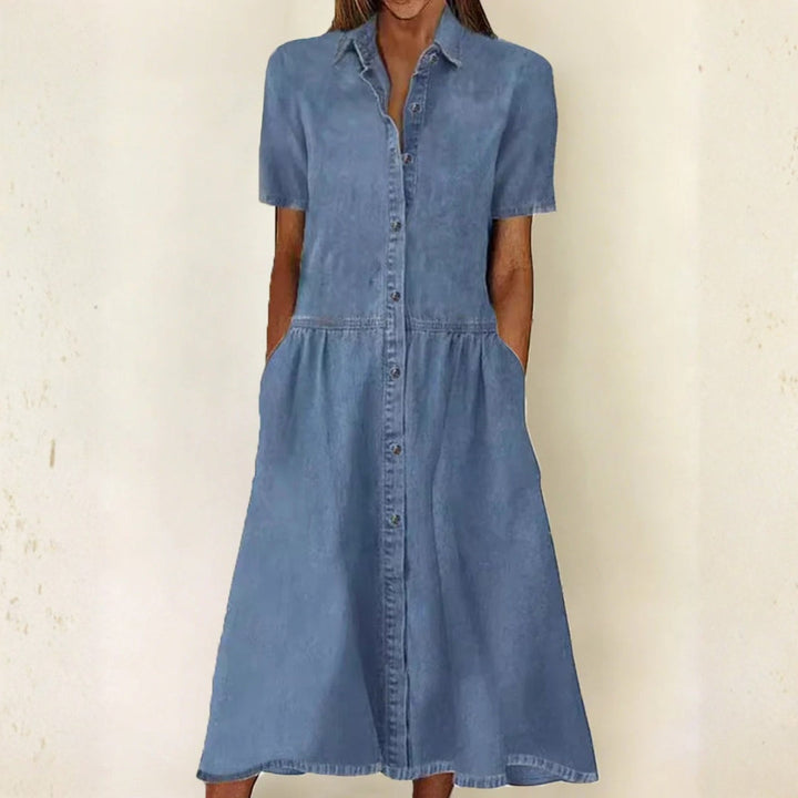 Bethany | Jeanskleid mit kurzen Ärmeln