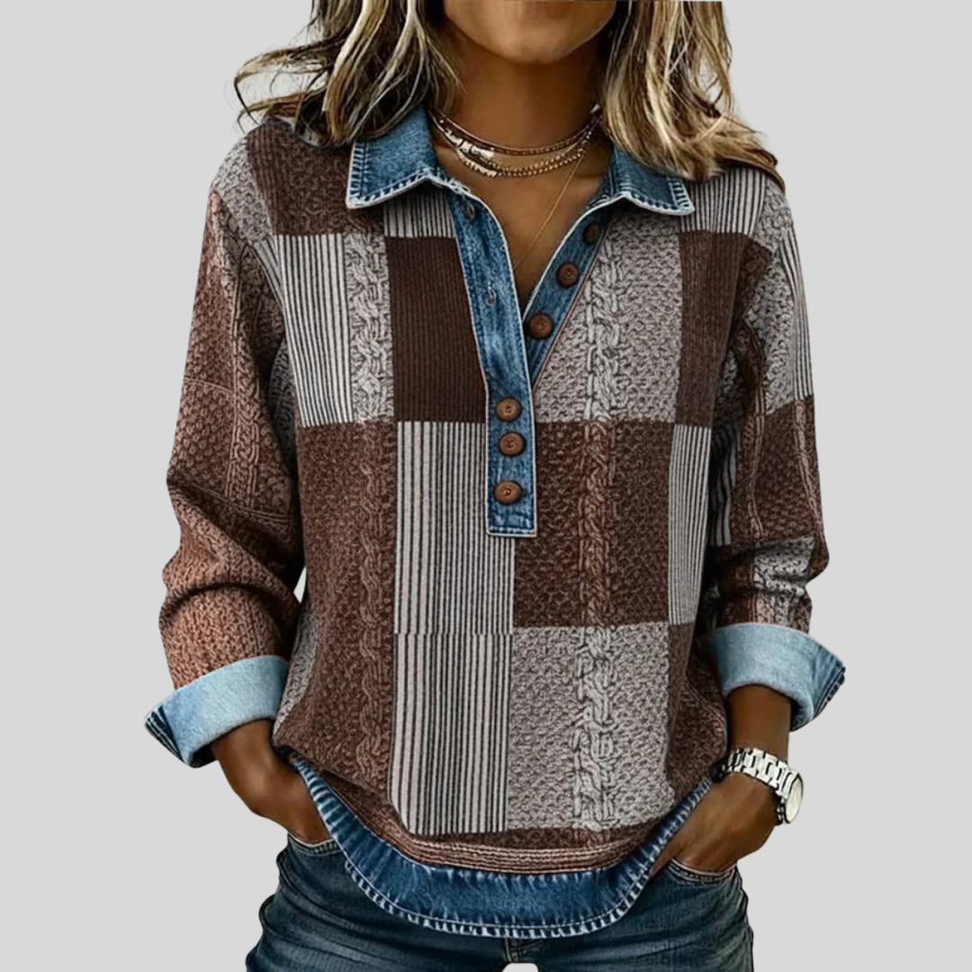 Sientje | Patchwork-Sweatshirt im Farbblock