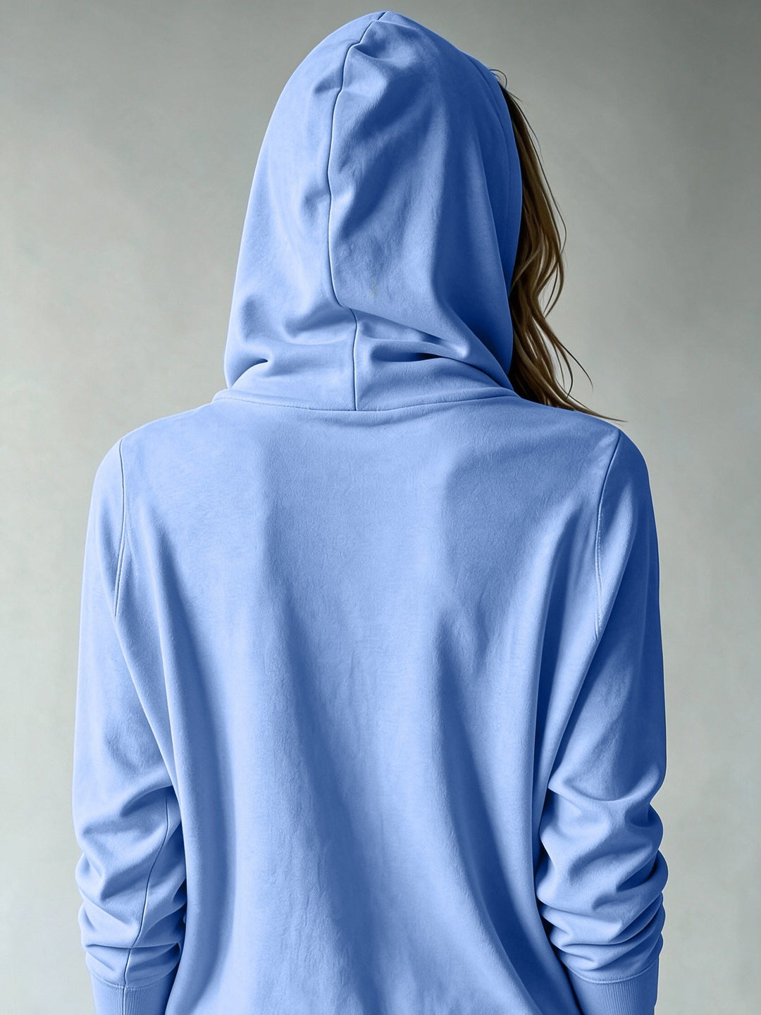 Kapuzen-Strickjacke | Himmelblau