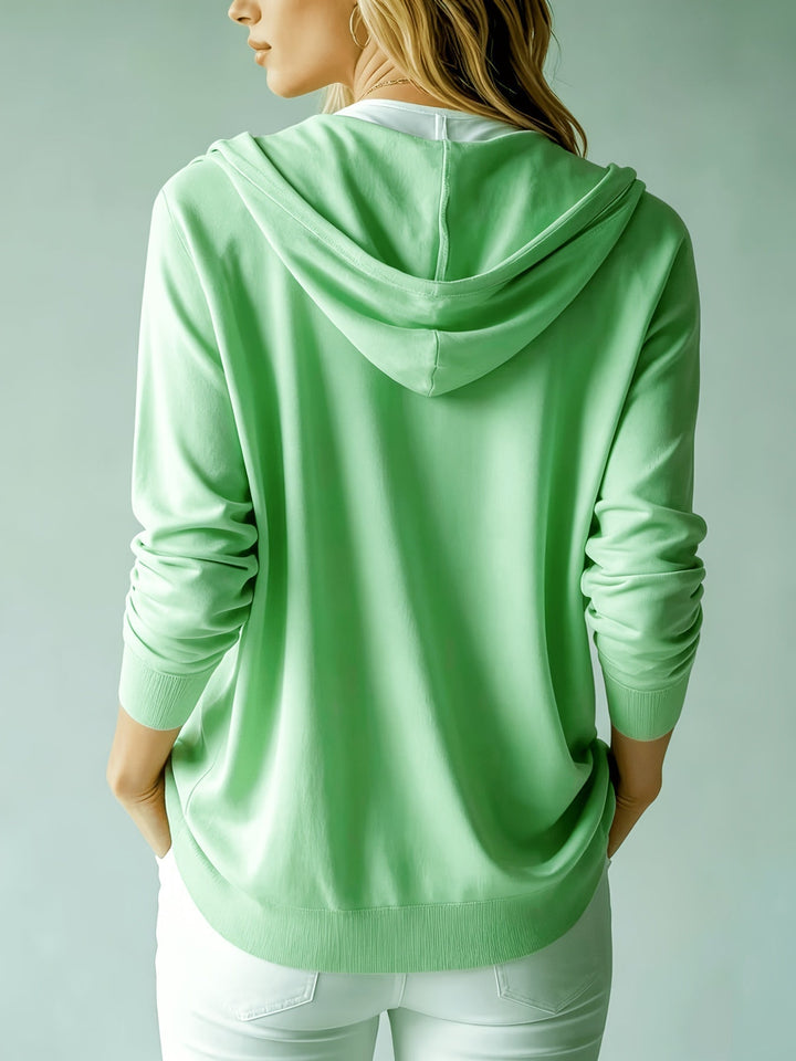 Kapuzen-Strickjacke | Mint