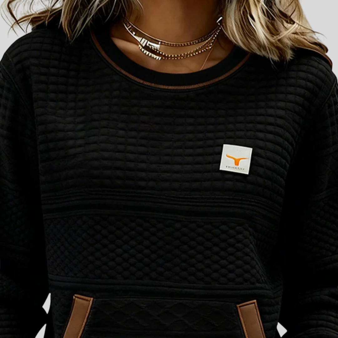 Mies | Strukturiertes Colour-Block Sweatshirt mit Rundhalsausschnitt