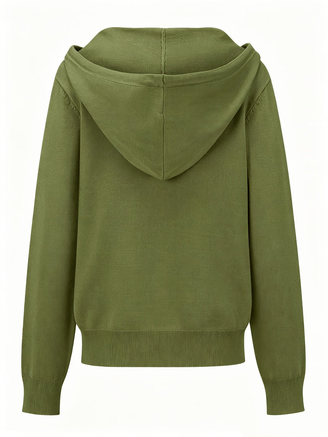 Kapuzen-Strickjacke | Militärgrün