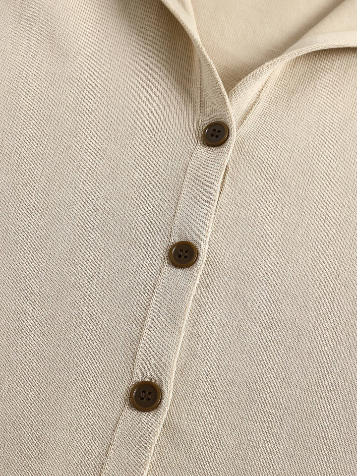 Kapuzen-Strickjacke | Khaki
