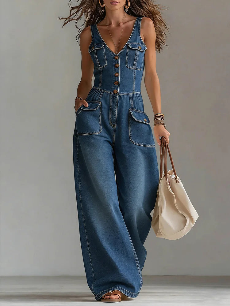 Megan | Lässige Jeans-Latzhose