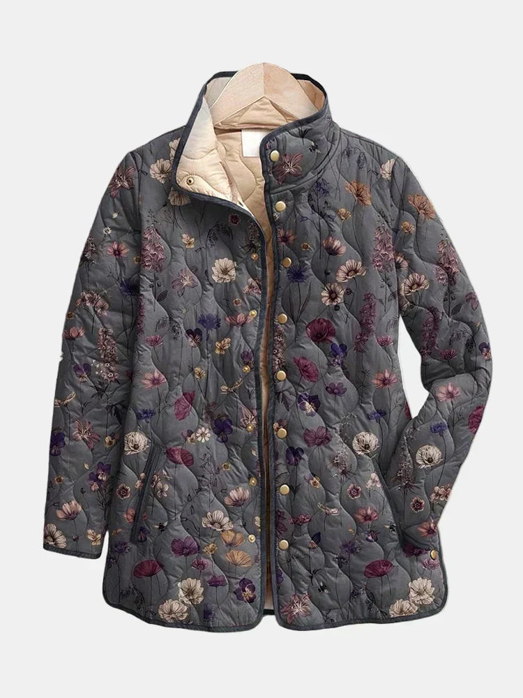 Niva | Gesteppte Jacke mit Vintage-Blumenmuster