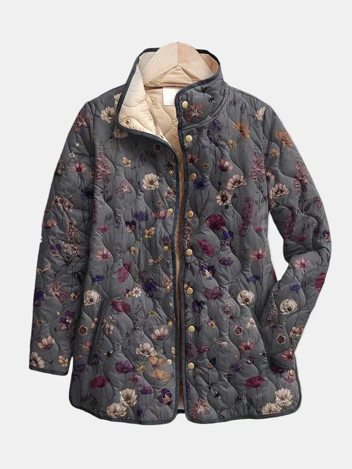 Niva | Gesteppte Jacke mit Vintage-Blumenmuster