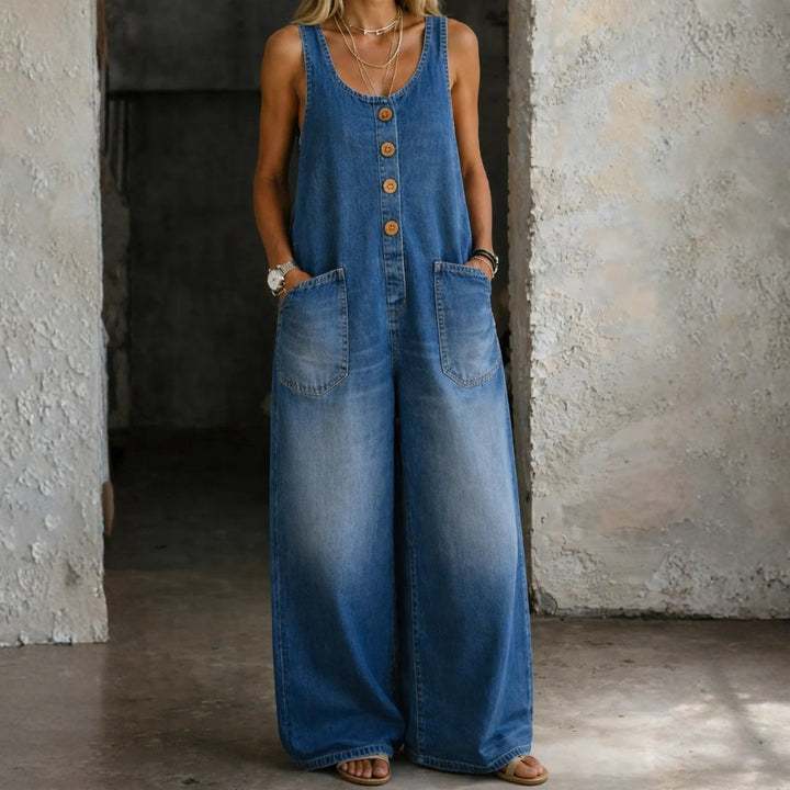 Amelia | Baumwoll-Latzhose im Vintage-Look