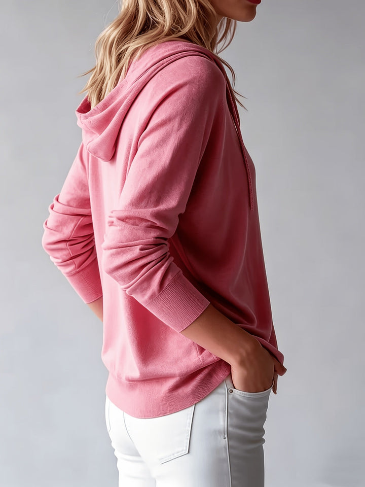 Kapuzen-Strickjacke | Pink