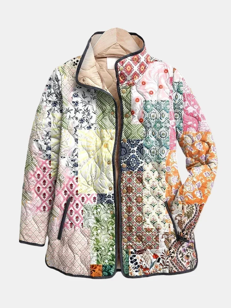 Suri | Lässige gesteppte Jacke mit Blumenmuster