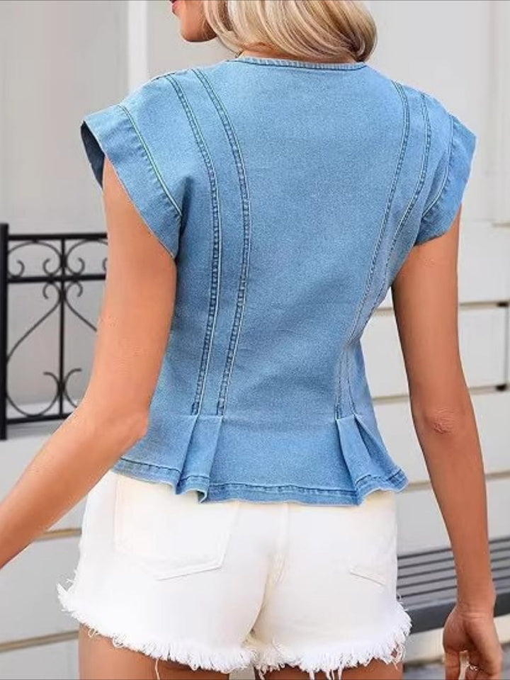 Isobel | Jeanstop mit V-Ausschnitt