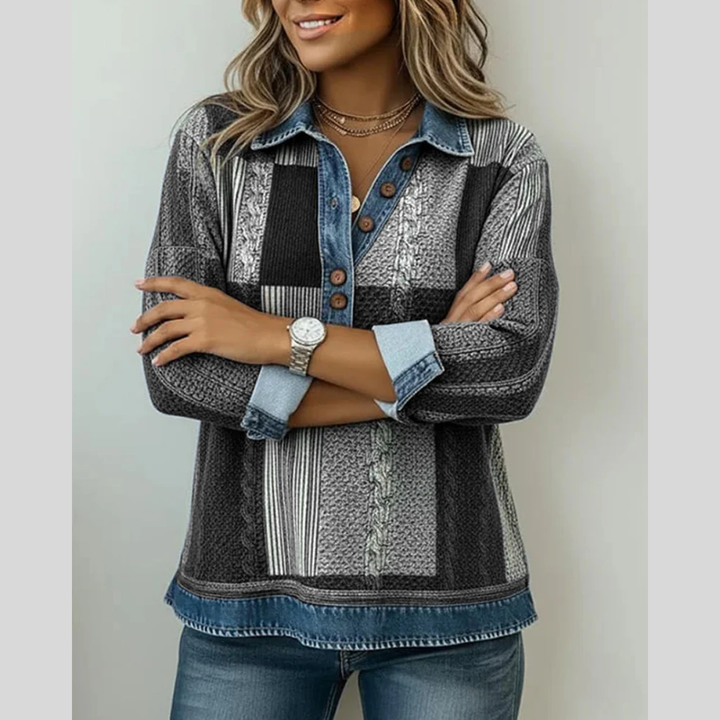 Sientje | Patchwork-Sweatshirt im Farbblock