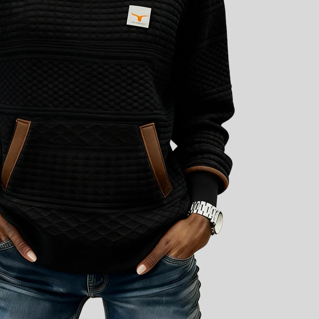 Mies | Strukturiertes Colour-Block Sweatshirt mit Rundhalsausschnitt