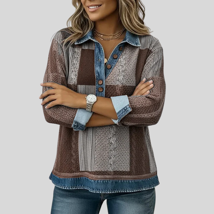 Sientje | Patchwork-Sweatshirt im Farbblock