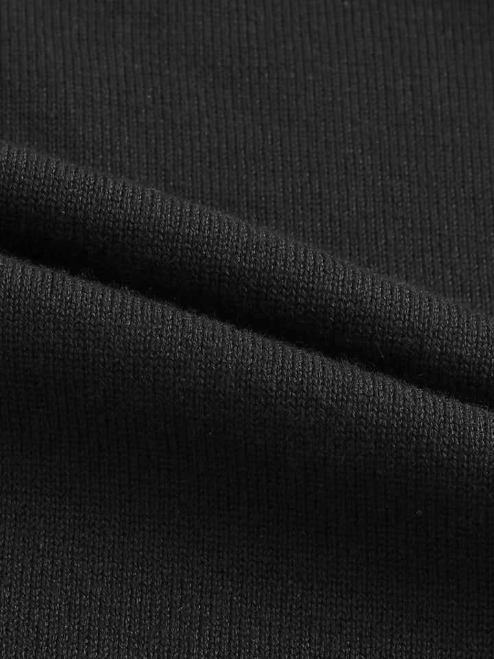 Kapuzen-Strickjacke | Schwarz