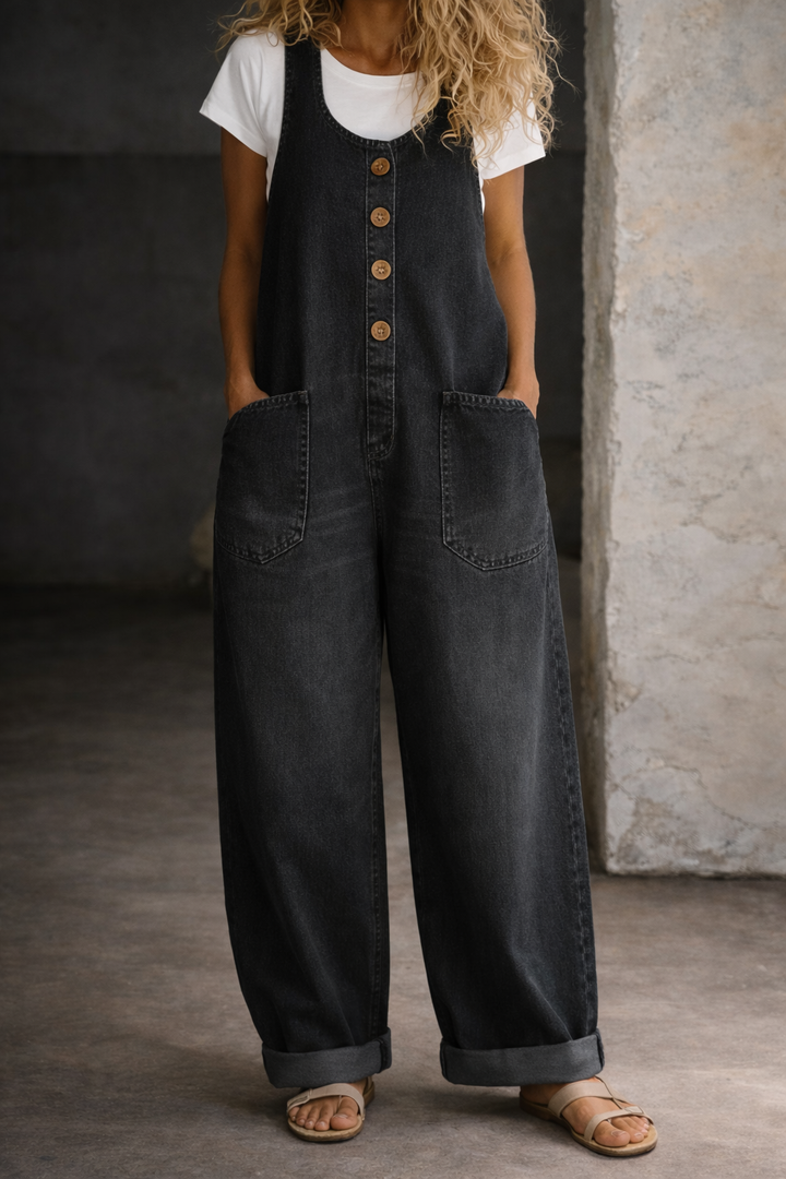 Amelia | Baumwoll-Latzhose im Vintage-Look