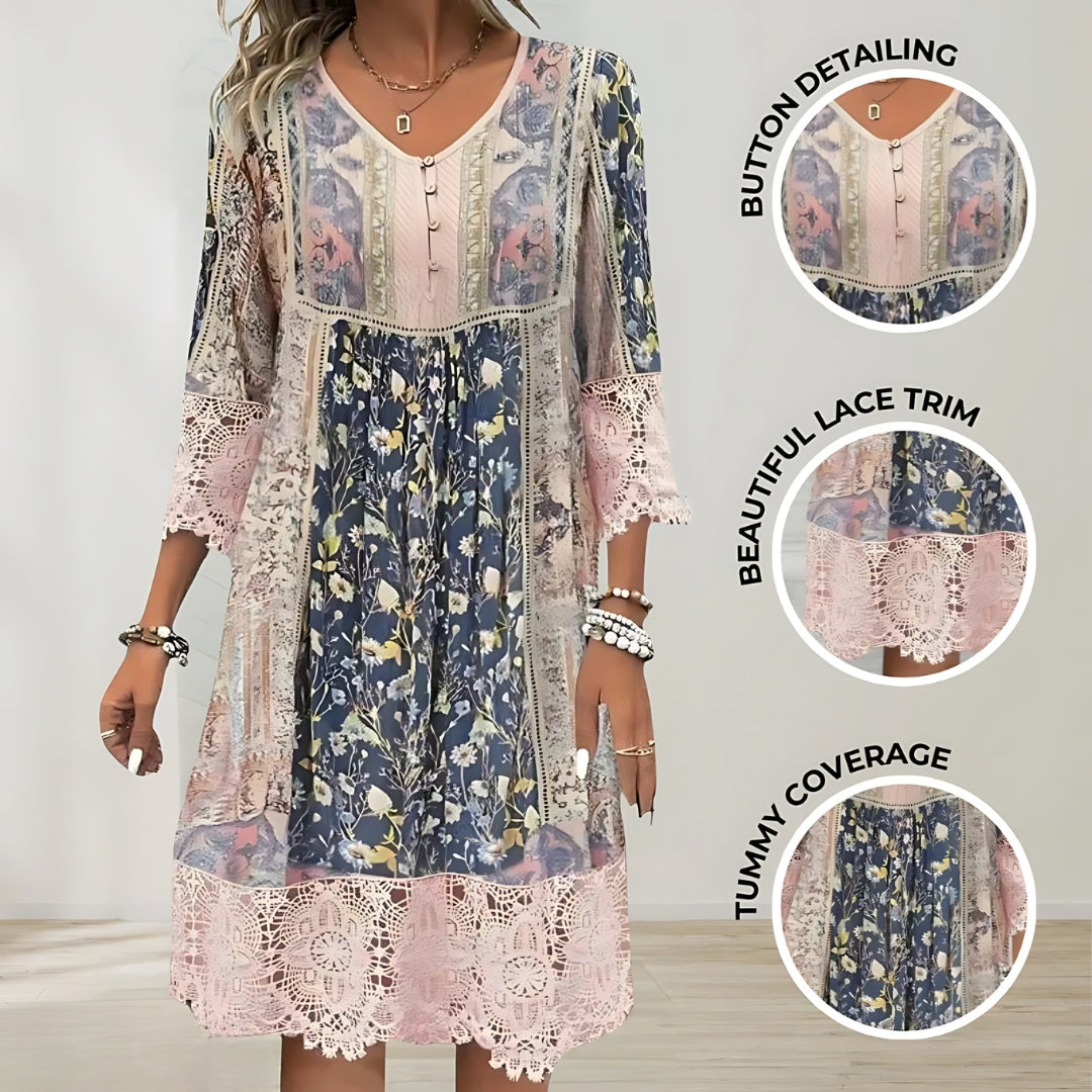 NAYA | FLIEßENDES BOHO-MIDI-KLEID