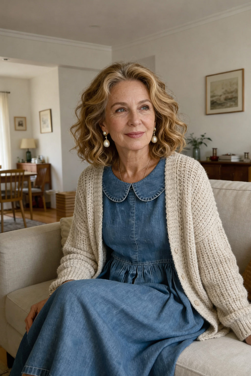 Sophie | Jeanskleid mit Bubikragen
