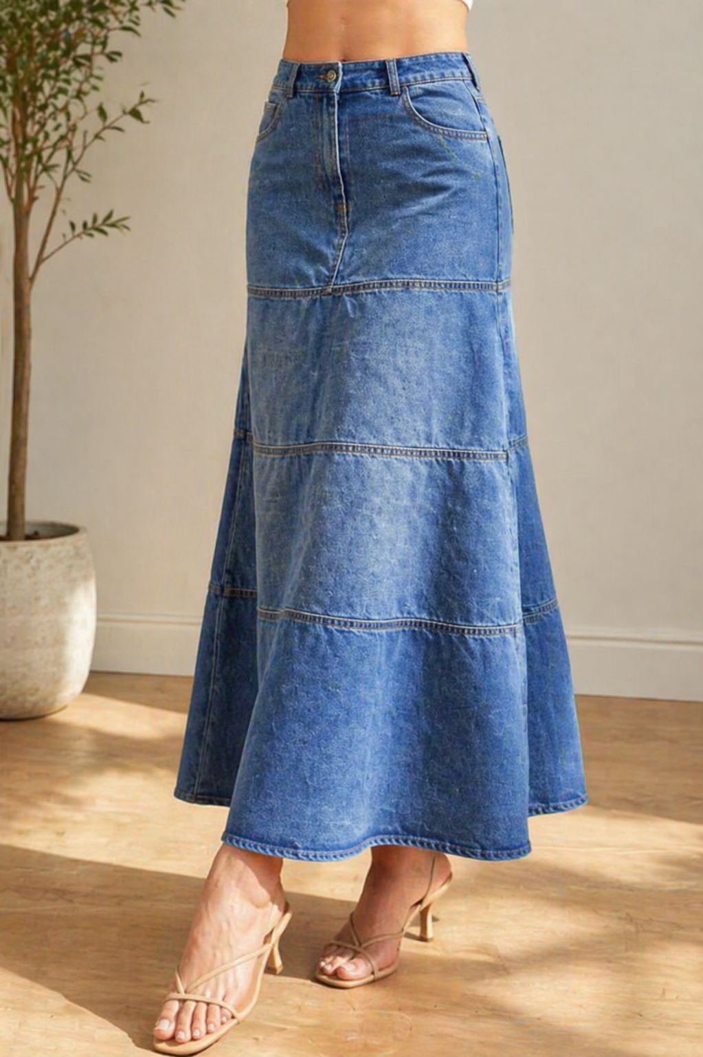 Violet | Midi-Jeansrock