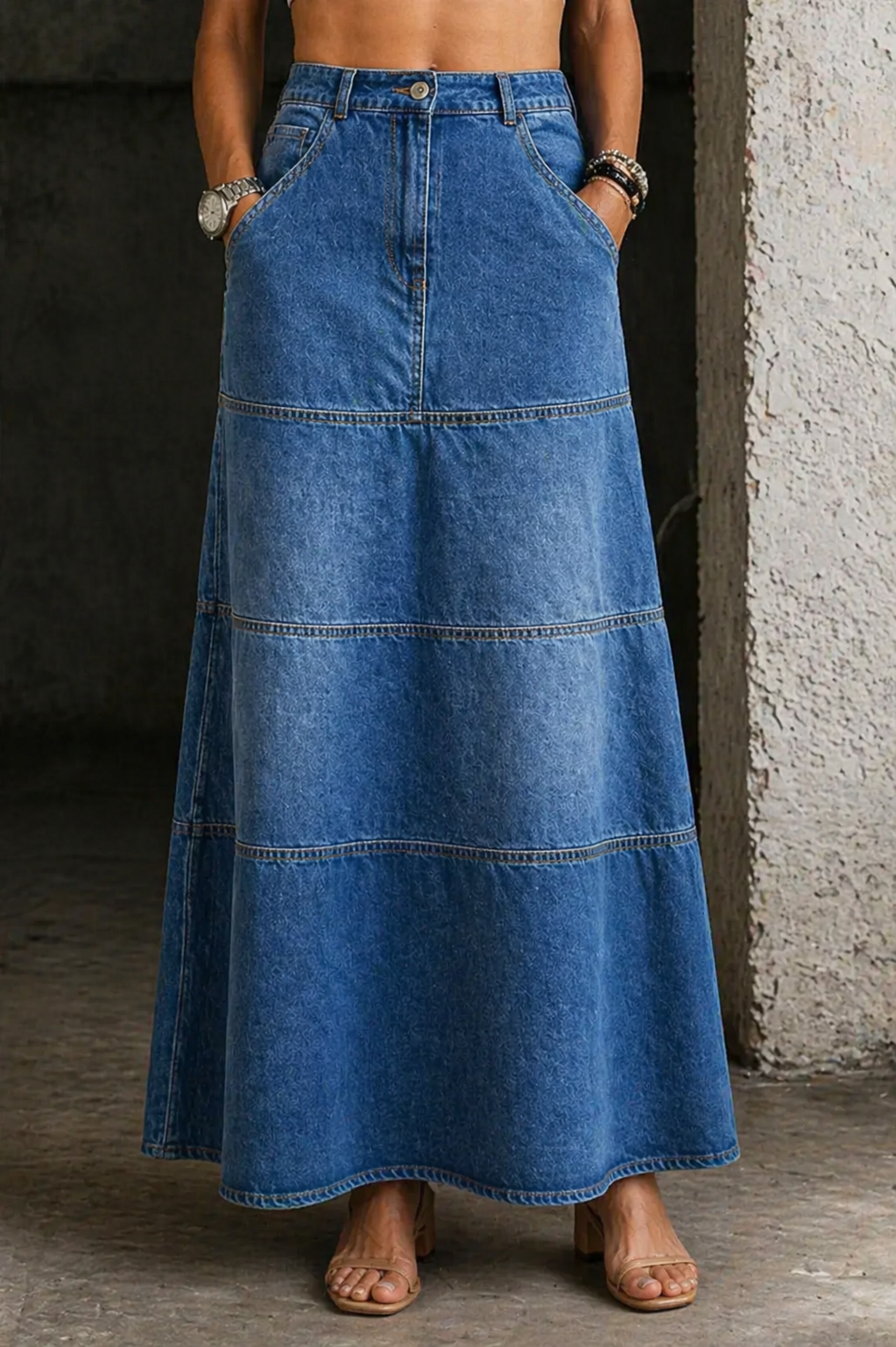 Violet | Midi-Jeansrock