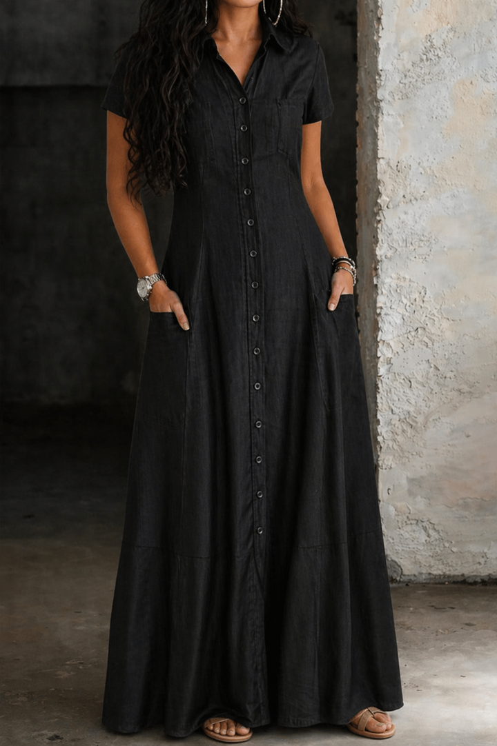 Ruby | Langes Jeanskleid
