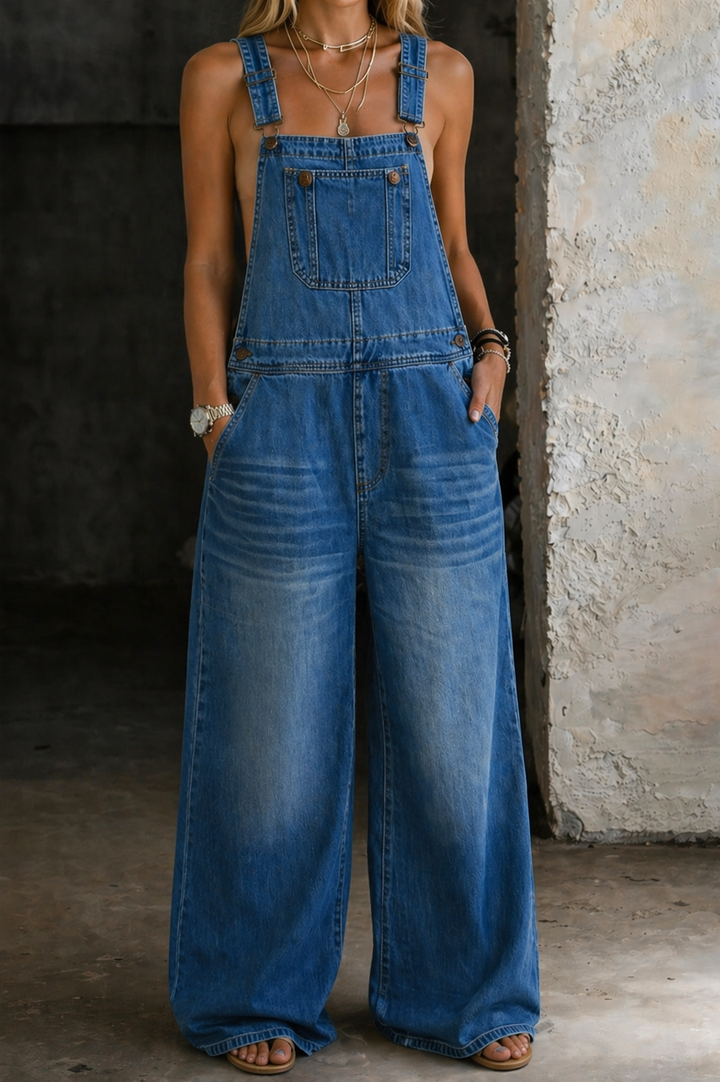 Phoebe | Jeans-Latzhose mit Gummizug