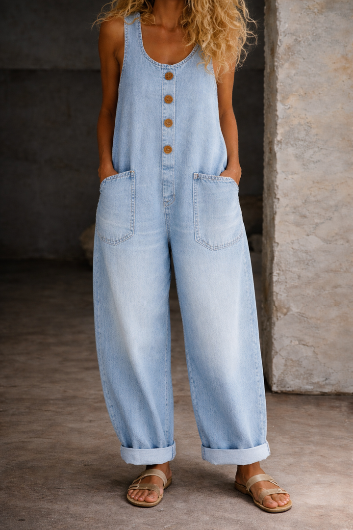 Amelia | Baumwoll-Latzhose im Vintage-Look