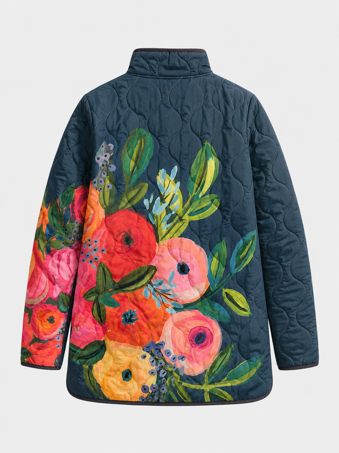 Amaya | Gesteppte Jacke mit Retro-Blumenmuster