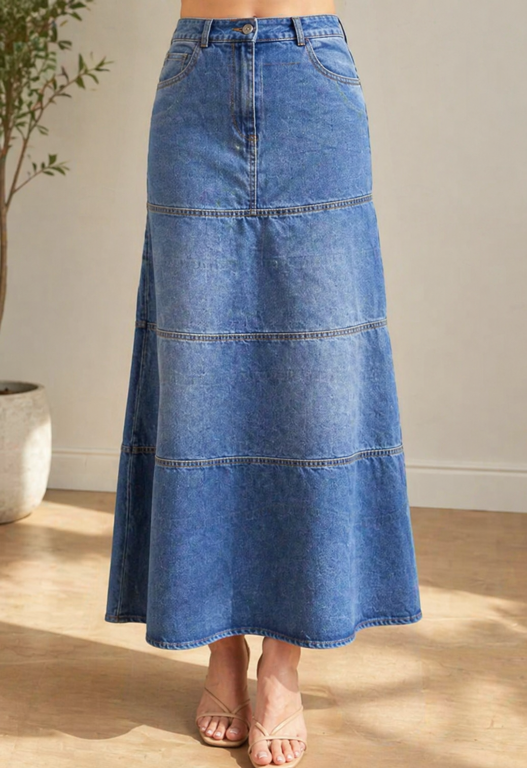 Violet | Midi-Jeansrock