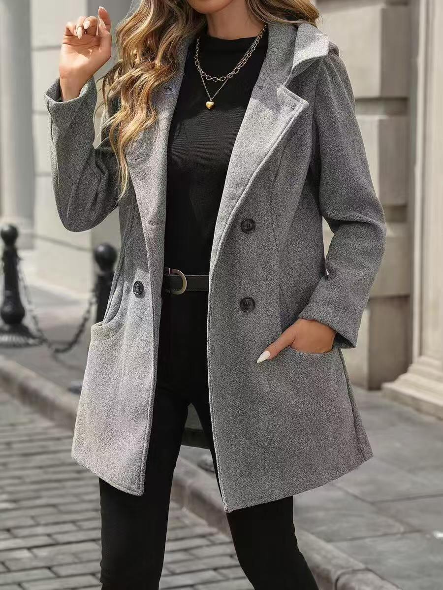 Marlene | Eleganter Mantel mit Kapuze